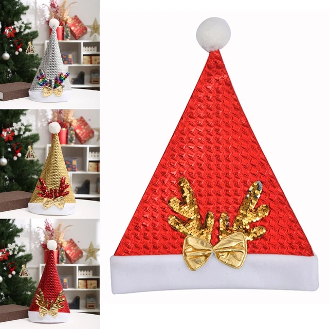 Adults Christmas Hat Gift Santa Thickened Design Party Comfortable Women Xmas