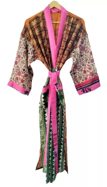 15 piezas de bata de kimono de seda india, bata de dormir, batas de seda,... 2