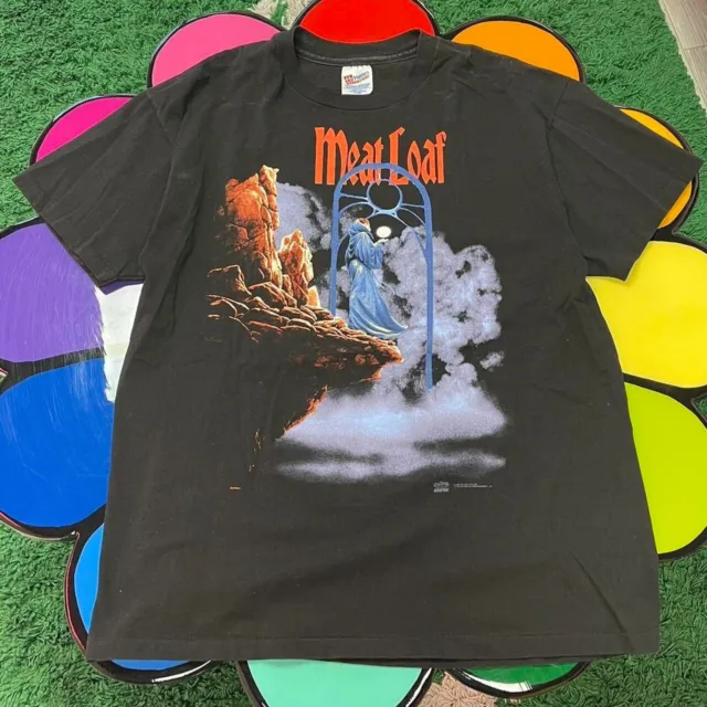 Vintage 90s Meat Loaf Bat Out Of Hell Tour Font Graphic Band T-shirt