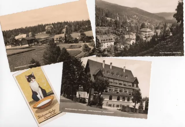 118/517 Ak Oberbärenburg Friedenswacht Erzgebirge Kipsdorf + Sammelbild Katze