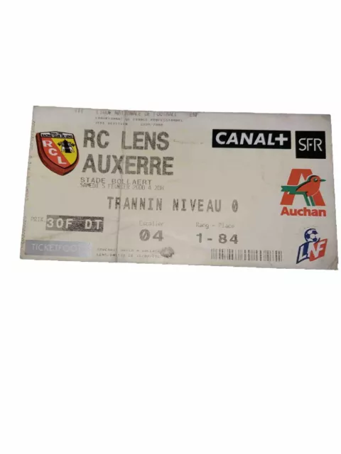 Ticket Football Lens - Auxerre D1 99/00