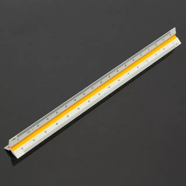 30cm/12" Solid Plastic Metric Triangular Scale Ruler Architect Engineers 2