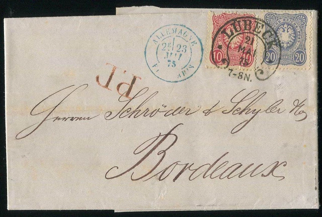 DR Pfennige gestempelt HS 22-4 LÜBECK Brief