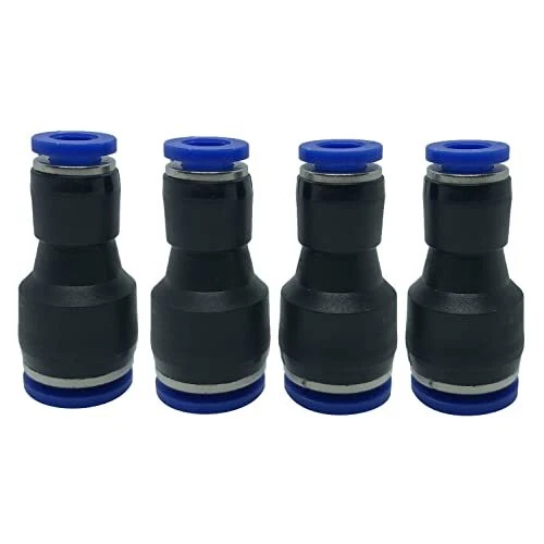 Pack of 4 Fuel Line Connector Hose Reducer Union Quick Connect 3/8 OD to 1/4 OD
