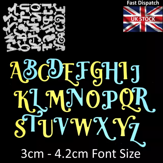 Große Großbuchstaben Alphabet Metall Schneidformen, Buchstaben, Kartenherstellung  UK LAGER H0