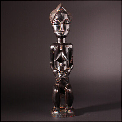 11636 baule Ahnen Figure Ancestor Blolo Blue Ivory Coast