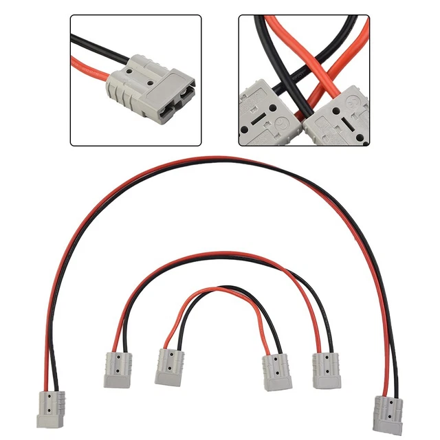 1x 50A 600V FOR Anderson Plug Double Head Battery Charging Connector DC Kit 2pin