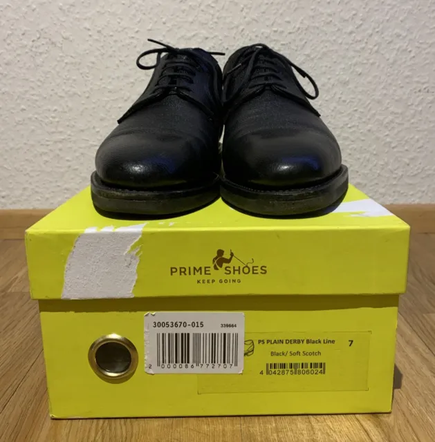 Prime Shoes Herren Schuh Plain Derby Black Schwarz Line Soft Scotch Gr. 7 / 41