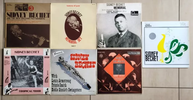 SIDNEY BECHET - Lot de 7 Vinyles (Jazz) / LP 33T de 1960 à 1974 en Bon Etat
