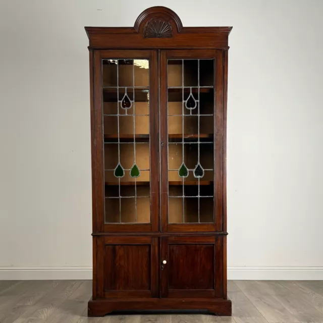 Antique 20th Century Art Nouveau Style Display Cabinet In Oak ( REF AF-3287 )