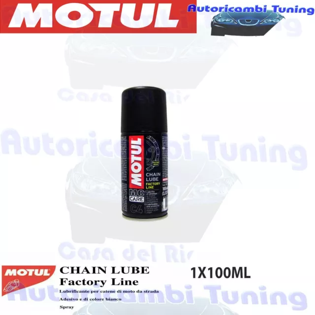 1 x 100 ML Grasso Spray Adesivo Motul C4 Chain Lube Factory Line Per Catena Moto
