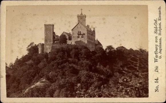 CdV Lutherstadt Eisenach in Thüringen, Wartburg von Süd Ost - 10753314