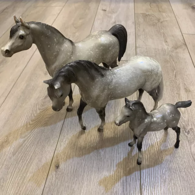 Breyer Arabian Stallions Proud Dapple Gray Horses Lot Of 3