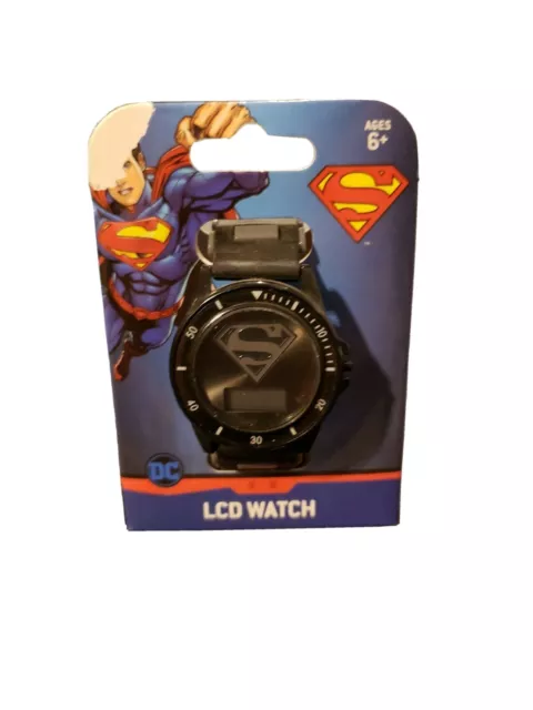 Superman Digital LCD Watch for Ages 6+, Black ☆ New, Free Shipping