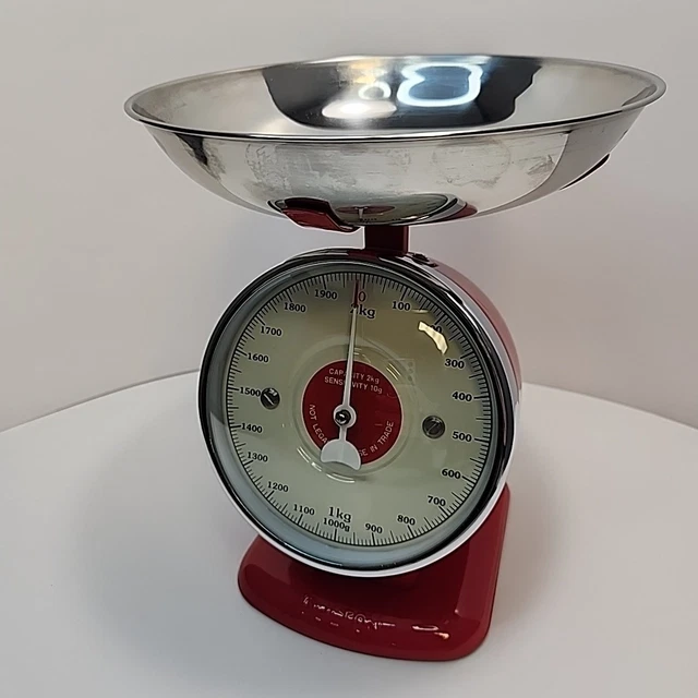 Bilancia Meccanica Da Cucina Retrò - 3 Kg, Ciotola In Acciaio, Design Vintage - Foto 5