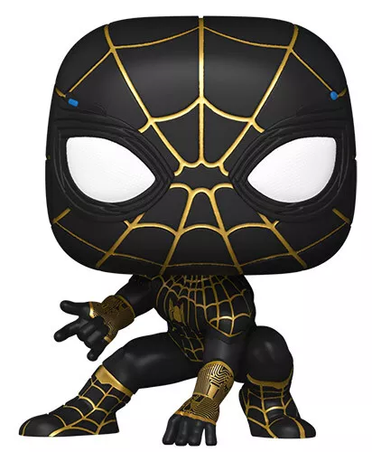 Spider-Man Pas De Way Home Black & Or Suit Pop Marvel #911 Vinyl Figurine Funko