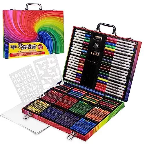 KreativeKraft Malette de Dessin Enfant, Kit Dessin et Coloriage Complet 148