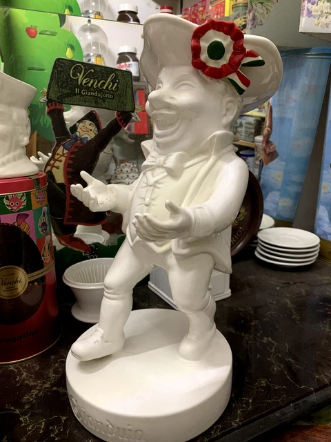 Statua Caffarel Gianduia Cioccolata Vintage Ceramica soprammobile pubblicitario