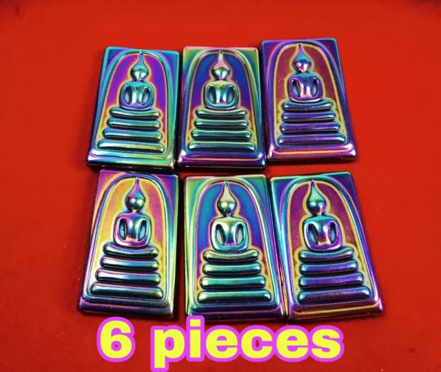 6 Pcs Blue Leklai Somdej LP TOH Wat Rakang Thai Amulet Buddha Talisman wholesale