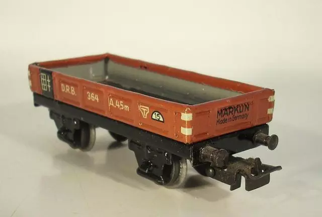 Märklin H0 364 Niederbordwagen Güterwagen Serie 800 ca. 40er Jahre Nr.3 #522