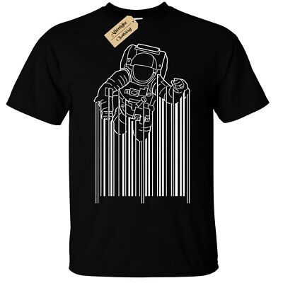 Astro Code T-Shirt Mens astronaut bar code space