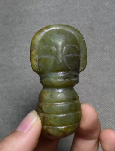 5.2CM Hongshan Culture Old Jade Carving Dragon Beast Amulet Pendant Statue