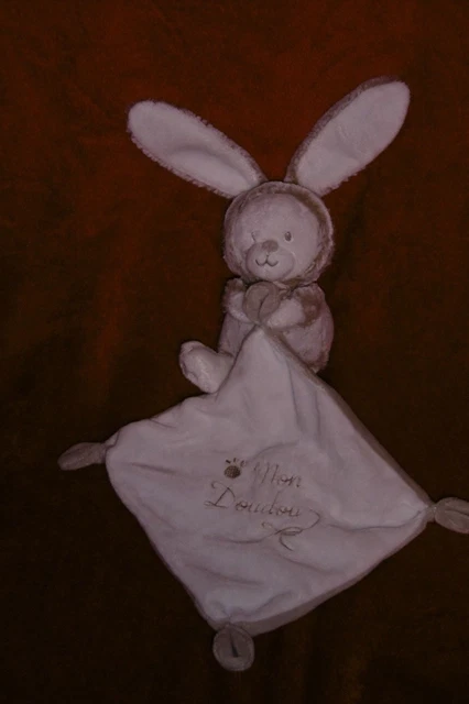 Doudou Peluche Nicotoy Ours Deguise En Lapin Gris Chine Mouchoir Mon Doudou