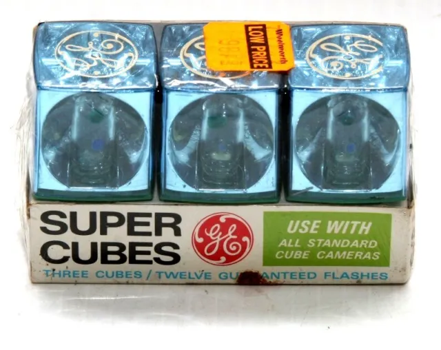 GE Super Cubes 3 Cubos 12 Flashes Nuevo Stock Antiguo