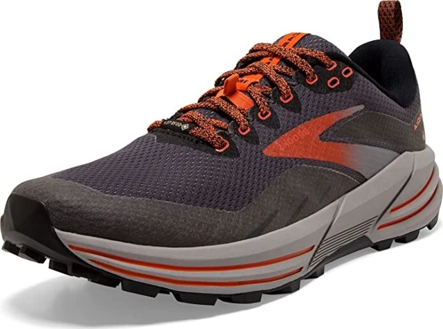 Brooks Herren Cascadia 16 GTX Laufschuh, schwarz/Ebenholz/Zinnabar, 12 UK