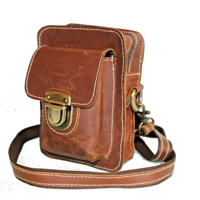 Elegant Gürteltasche Hüfttasche Bauchtasche Umhängetasche Reisetasche 100% Leder 2