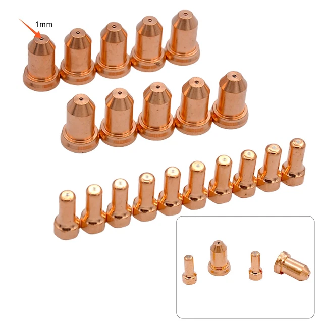 20pcs Set of Copper Material Plasma Torch Electrode with 10mm Tips (52558)