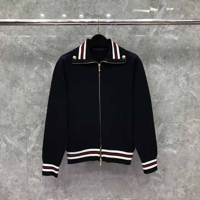 Thom Browne Men Classic Wool Winter Jacket Zip