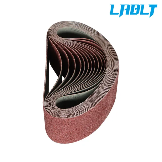 LABLT 12PCS 4×24" Sanding Belts 60 80 120 150 240 400 Grit Belt Paper Sandpaper