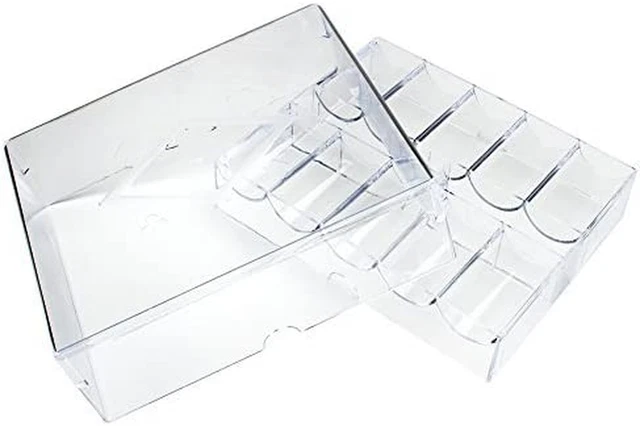 Clear Acrylic Poker Chip Tray with Lid | for Standard Size Chips and Clay Chips