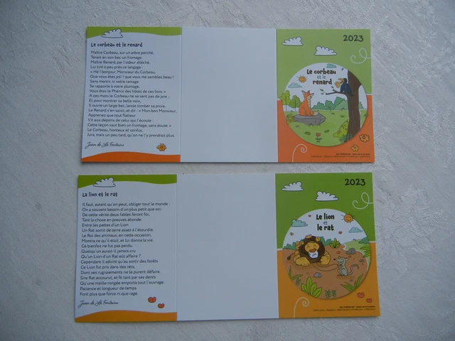 CALENDRIER DE POCHE 2023 Fables de la fontaine lot de 2 EUR 1,50