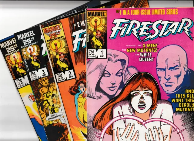 Firestar 1-4 complete series, Marvel, New Mutants, X-Men, Wolverine, White Queen