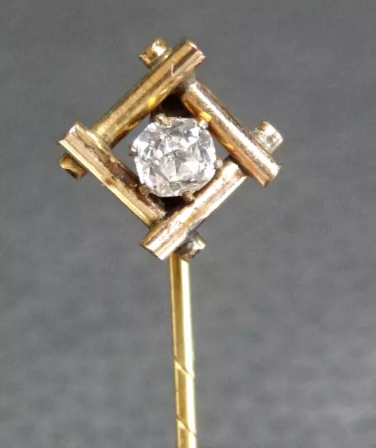 alte Krawattennadel Reversnadel Anstecknadel Biedermeier Jugendstil Diamant ?