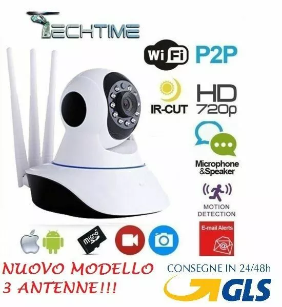 Ip Camera Hd 720P Wireless Led Ir Lan Motorizzata Wifi Rete Onvif Telecamera