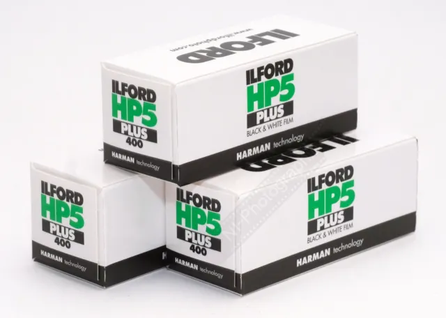 Ilford HP5+ 400asa Black & White 120 Roll Film 3 Rolls NEW FRESH UK STOCK