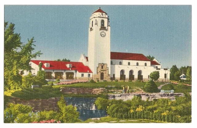 Boise Idaho ID Postcard Train Station Union Pacific RR