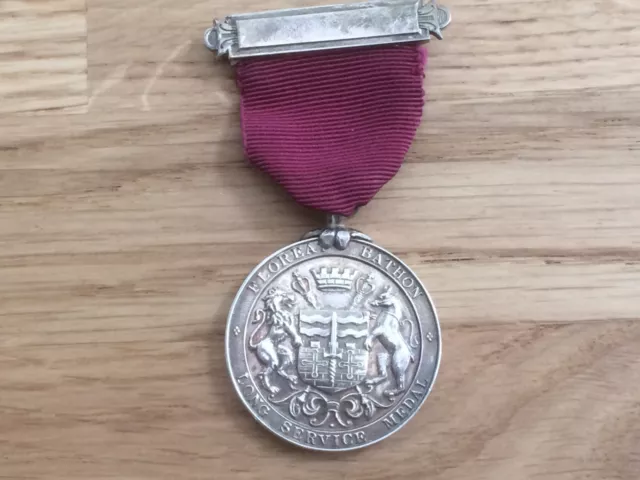 nice old solid silver 50 years long service medal 1908-1958 fielding