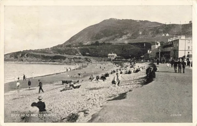 Irish Vintage Postcard Bray Head & Seashore, Co. Wicklow, Ireland (1947).