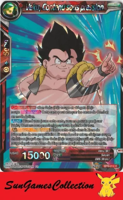 🌹 Carte Dragon Ball Super Card Veku, Contenu Sous Pression BT6-012 R 🌹