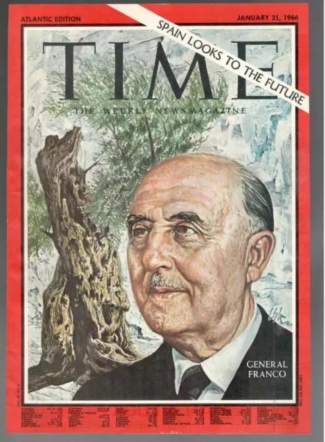 Francisco Franco Spanien General 1966 Time Cover 1 Seite Original