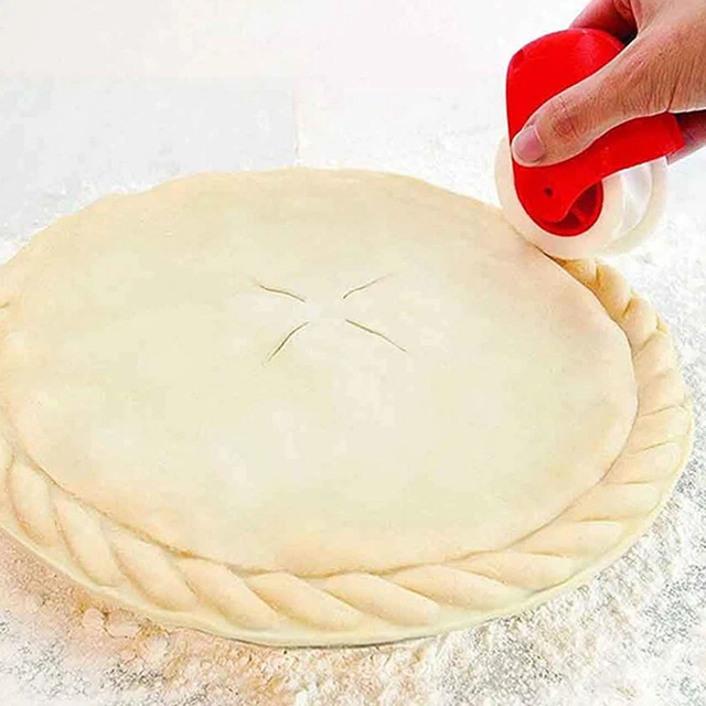 Gadget de decoración de celosía de masa de pastelería cortador de ruedas de plástico Cr*t~