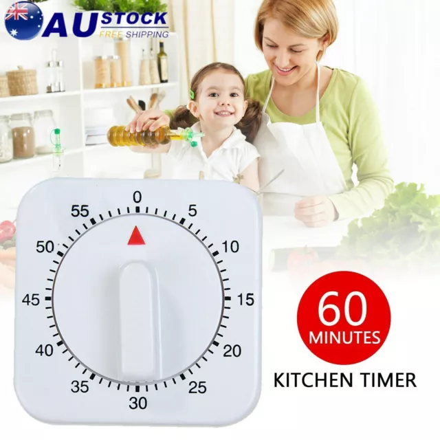 Kitchen Cooking Baking Timer Countdown 60 Minutes Alarm Reminder Mechanical Time