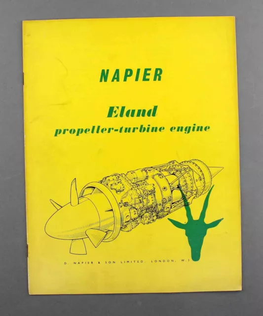 Napier Eland Propeller Turbine Motor Hersteller Verkaufsbroschüre Ausschnitt