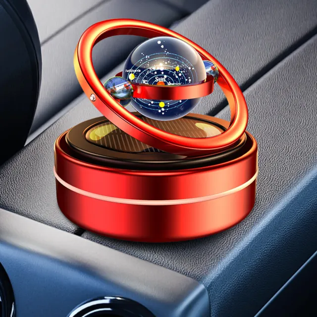 SOLAR ROTATING CAR Air Freshener Double Ring Air Aromatherapy (Red Star)  £9.86 - PicClick UK