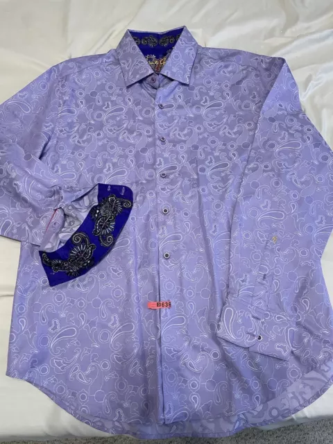 ROBERT GRAHAM MEN’S Long Sleeve Button Down Shirt. Paisley Design. Size ...
