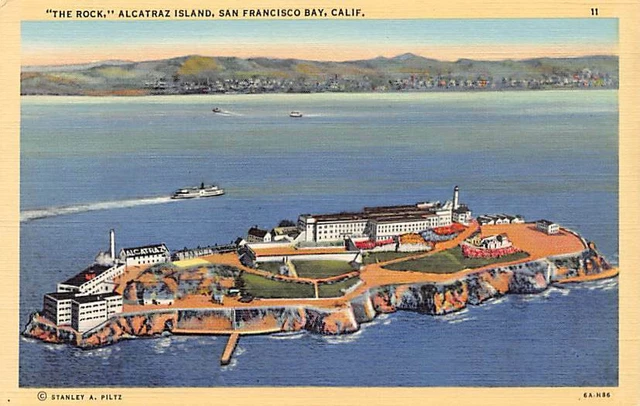 Postcard CA: Aerial View of Downtown San Francisco, Linen, Unposted (14)